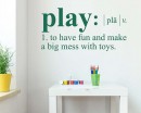 Play Definition Wall Decal